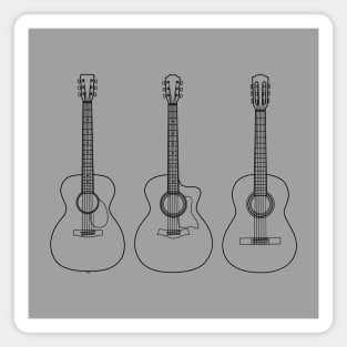 Acoustic Guitar Collection Outline Light Theme Magnet